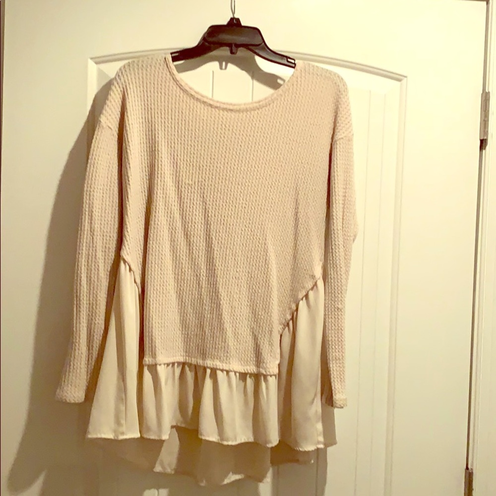 Cream light weight thermal front with shear back
